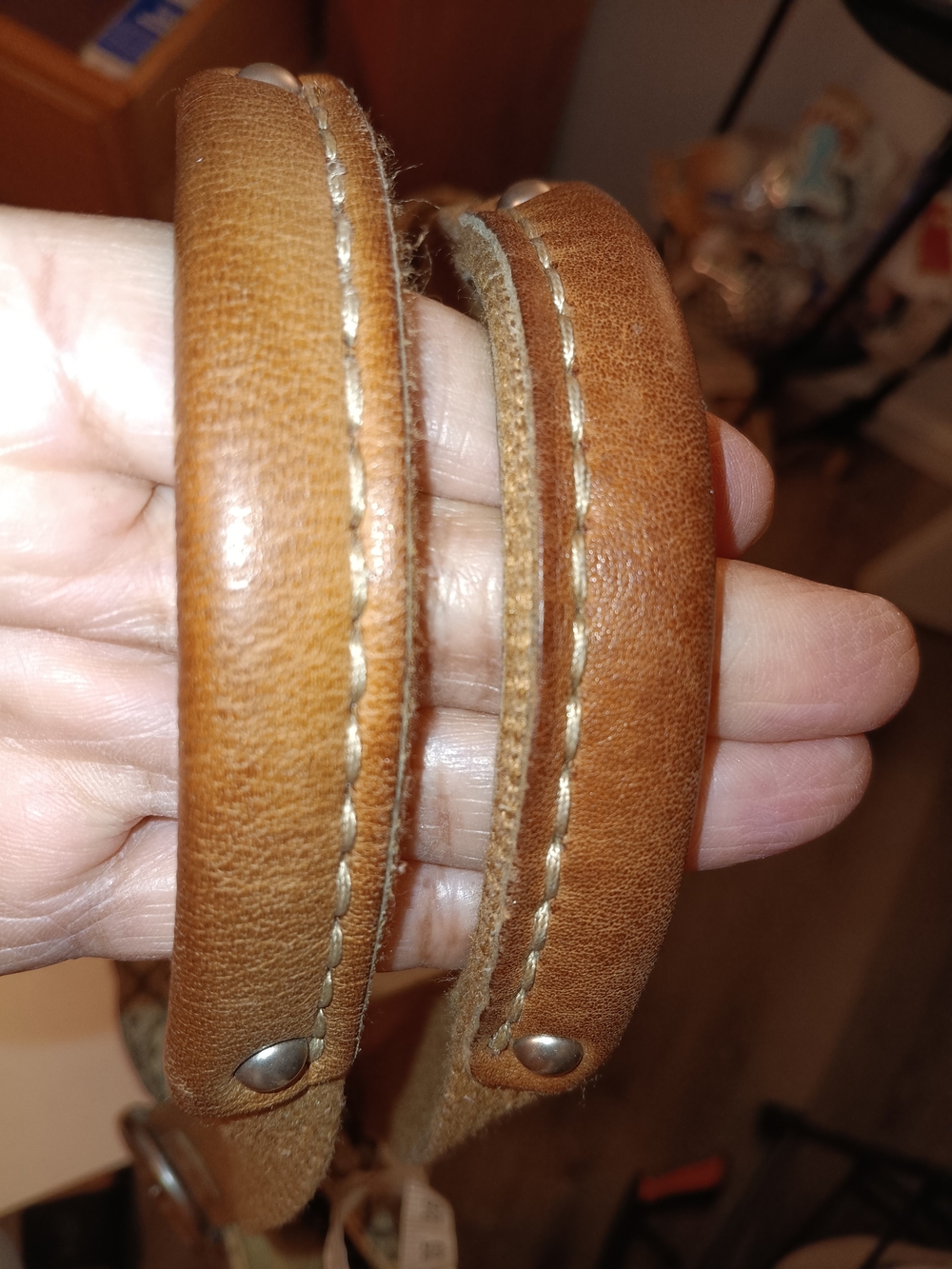 Fossil Beige Brown Tote Bag with Leather Straps - Picture 11 of 13